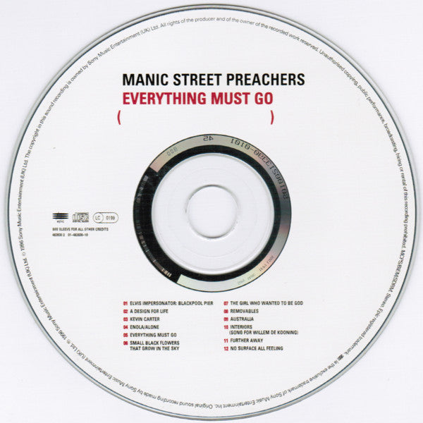 Manic Street Preachers : Everything Must Go (CD, Album, RP)