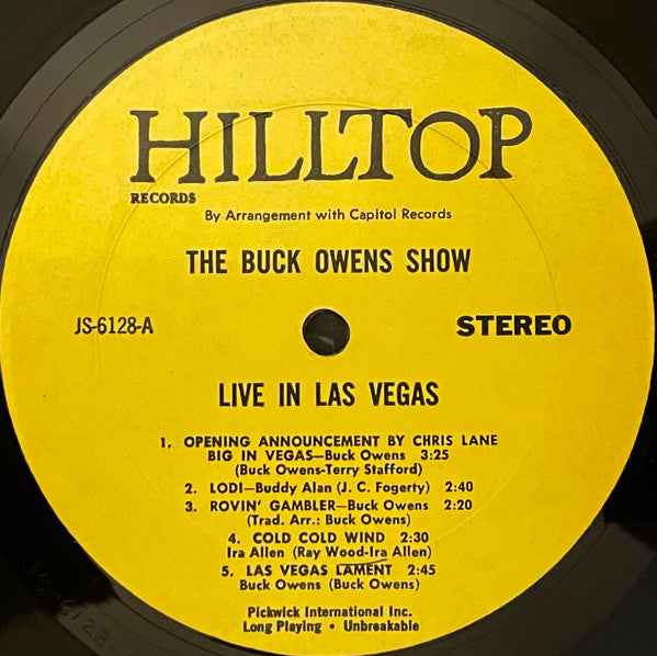 Buck Owens : The Buck Owens Show Live In Las Vegas (LP, Yel)