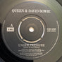 Queen & David Bowie : Under Pressure (7", Single, Bla)