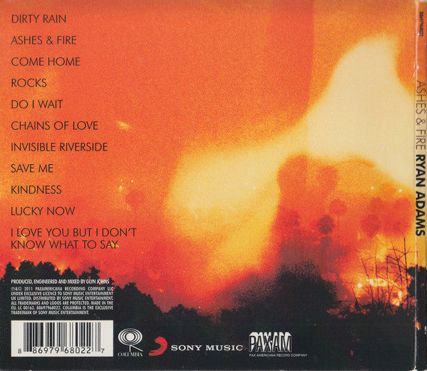 Ryan Adams : Ashes & Fire (CD, Album, Dig)