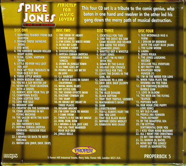 Spike Jones & His City Slickers* : Strictly For Music Lovers (4xCD, Comp, RM + Box)