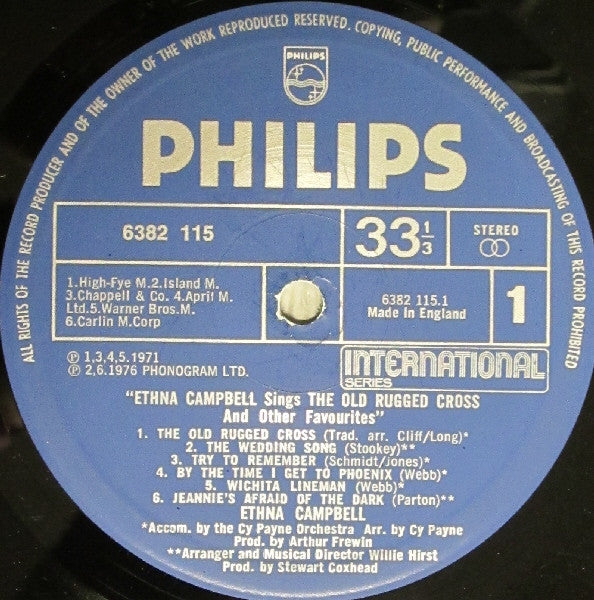 Ethna Campbell : Ethna Campbell Sings The Old Rugged Cross And Other Favourites (LP, Comp)