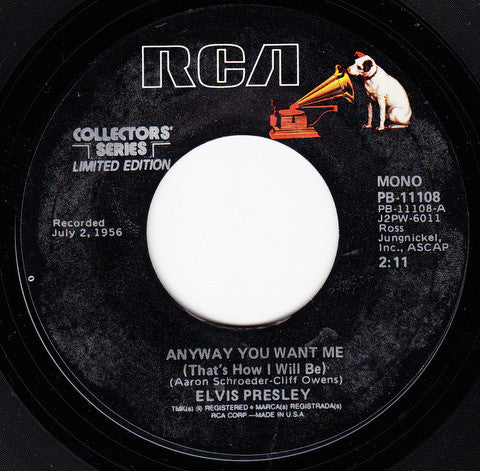 Elvis Presley : Any Way You Want Me (That's How I'll Be) / Love Me Tender (7", Single, Mono, Ltd, RE, Styrene, Ter)