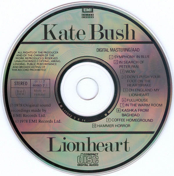 Kate Bush : Lionheart (CD, Album, RE)