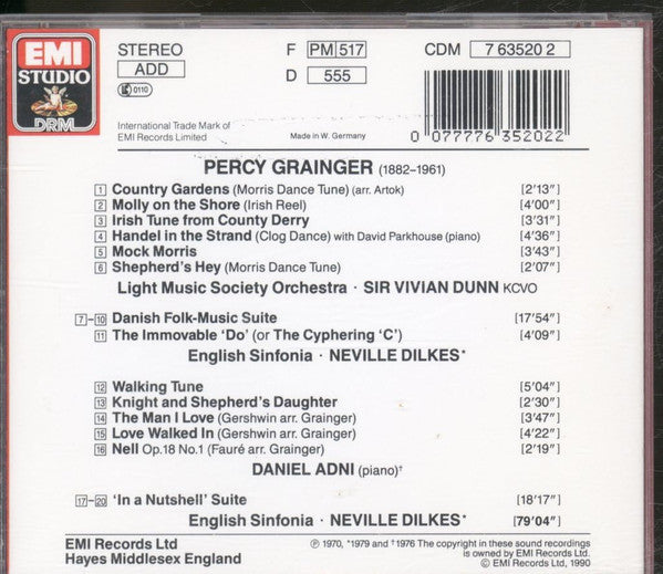 Percy Grainger, Vivian Dunn, Neville Dilkes, Daniel Adni - The Music Of Percy Grainger (CD) (Very Good Plus (VG)) - DaddyPop