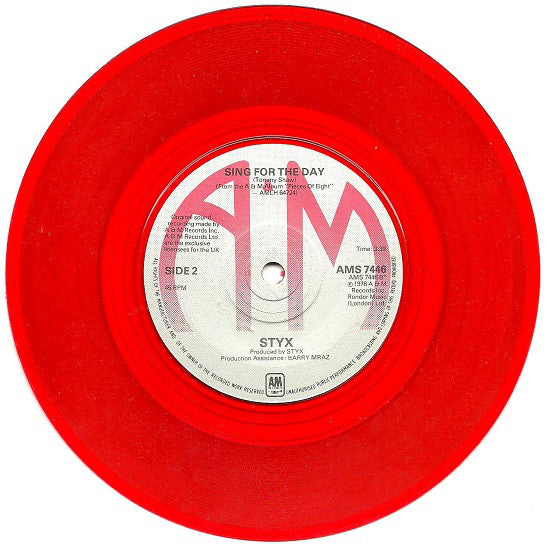 Styx : Renegade (7", Single, Red)