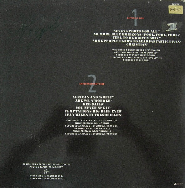 China Crisis : Difficult Shapes & Passive Rhythms - Some People Think It's Fun To Entertain (LP)