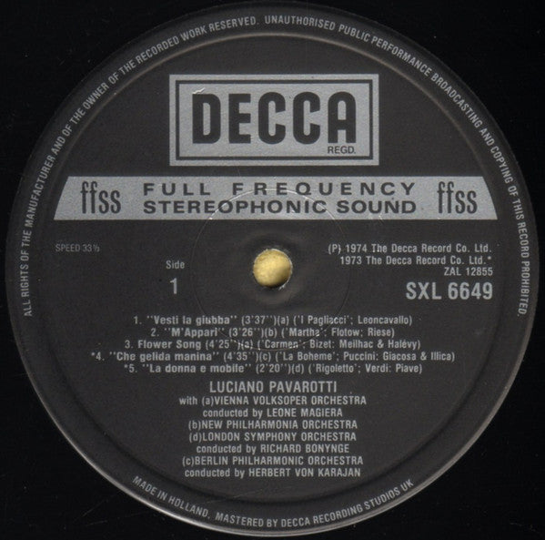 Luciano Pavarotti : The World's Favourite Tenor Arias (LP, Comp)