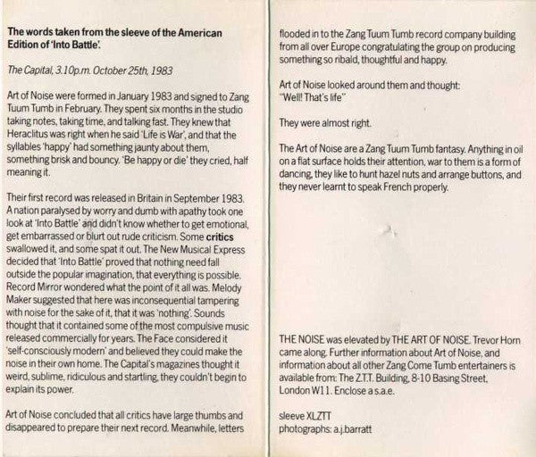 The Art Of Noise : Into Battle With Art Of Noise (Cass, EP)
