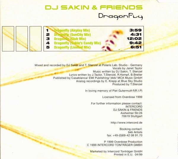 DJ Sakin & Friends : Dragonfly (CD, Maxi)