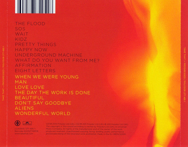 Take That : Progressed (2xCD, Album, EDC)