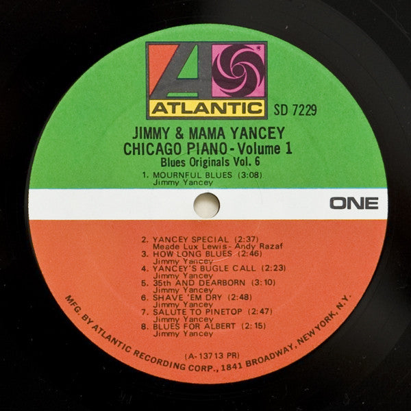 Jimmy* & Mama Yancey : Chicago Piano - Volume One (LP, Comp, Mono, Gat)