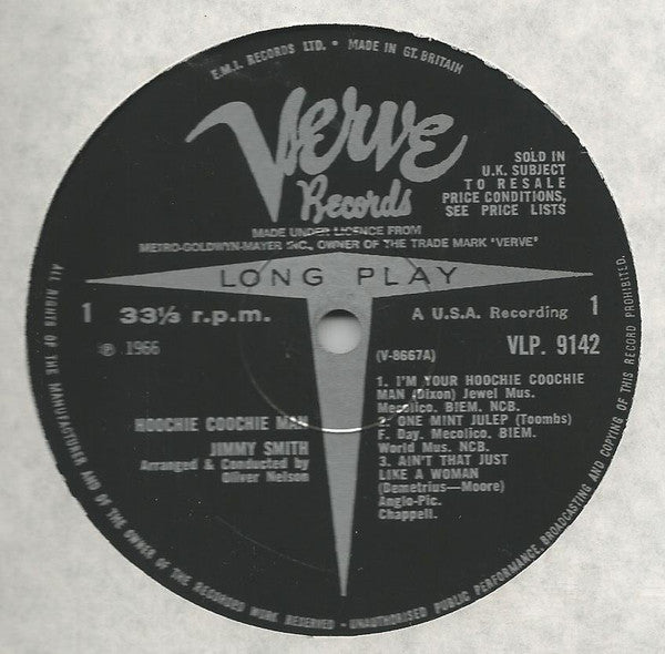 Jimmy Smith Arranged And Conducted By   Oliver Nelson : Hoochie Cooche Man (LP, Album, Mono)