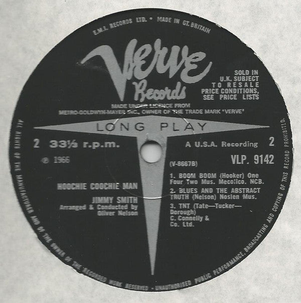 Jimmy Smith Arranged And Conducted By   Oliver Nelson : Hoochie Cooche Man (LP, Album, Mono)