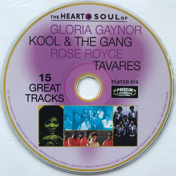 Various : The Heart & Soul Of Gloria Gaynor, Kool & The Gang, Rose Royce, Tavares (CD, Comp, RP)