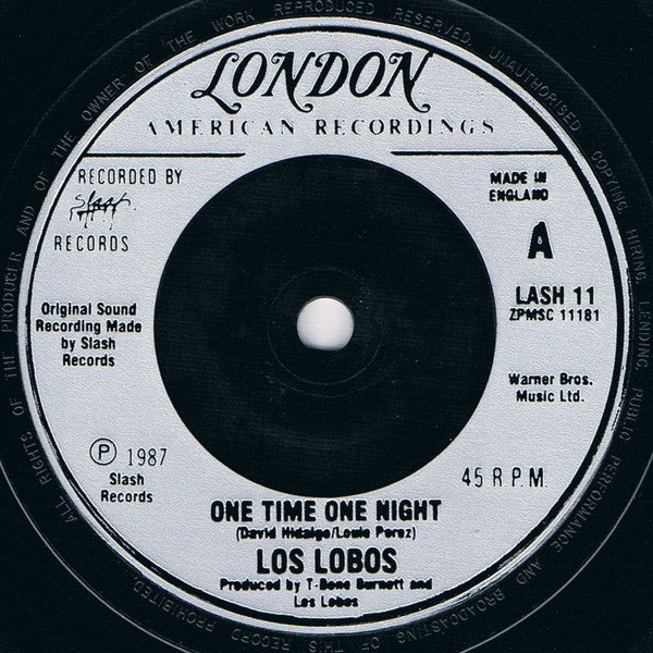 Los Lobos : One Time One Night (7", Single)