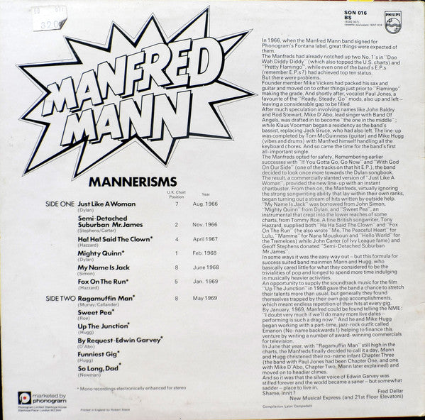Manfred Mann : Mannerisms (LP, Comp, RM)