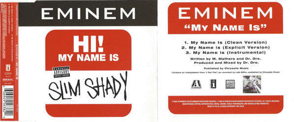 Eminem : My Name Is (CD, Single)