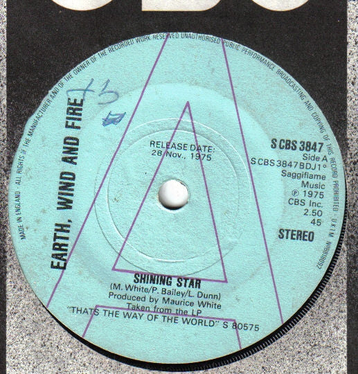 Earth, Wind & Fire : Shining Star (7", Single, Promo)