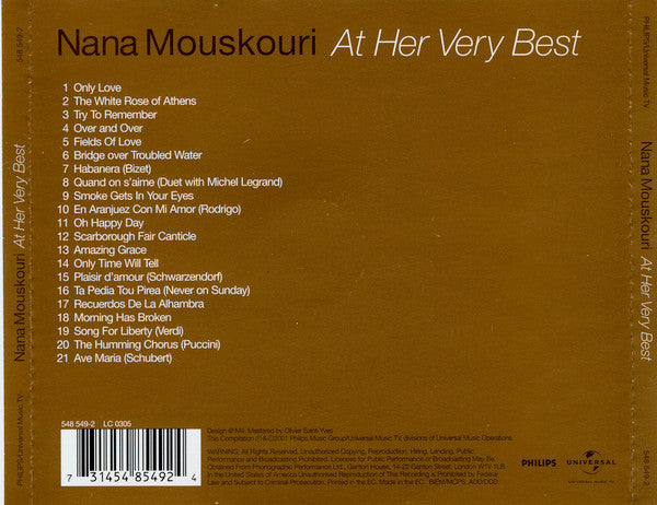 Nana Mouskouri : At Her Very Best (CD, Comp)