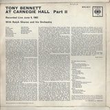 Tony Bennett With Ralph Sharon And His Orchestra : At Carnegie Hall Part 2 (LP, Mono)