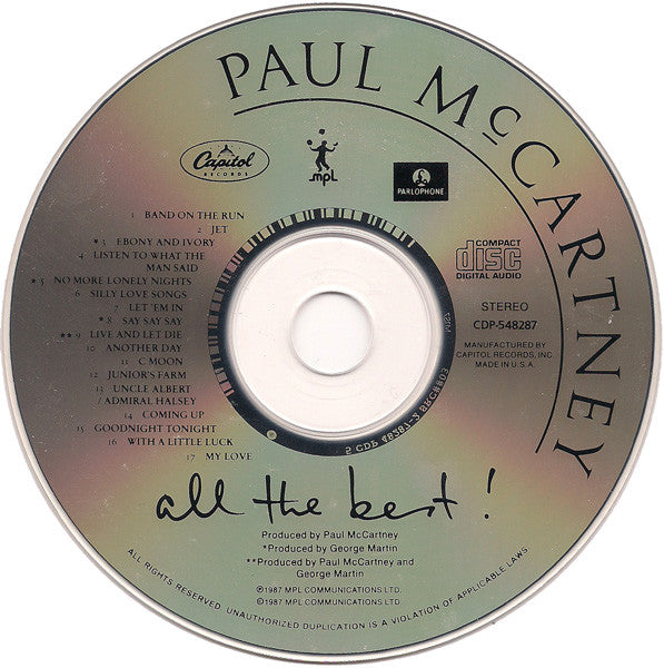 Paul McCartney - All The Best! (CD) (Very Good Plus (VG)) - DaddyPop