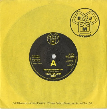 Elton John Band : Philadelphia Freedom (7", Single)