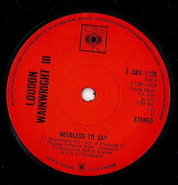 Loudon Wainwright III : Dead Skunk (7", Single, Sol)