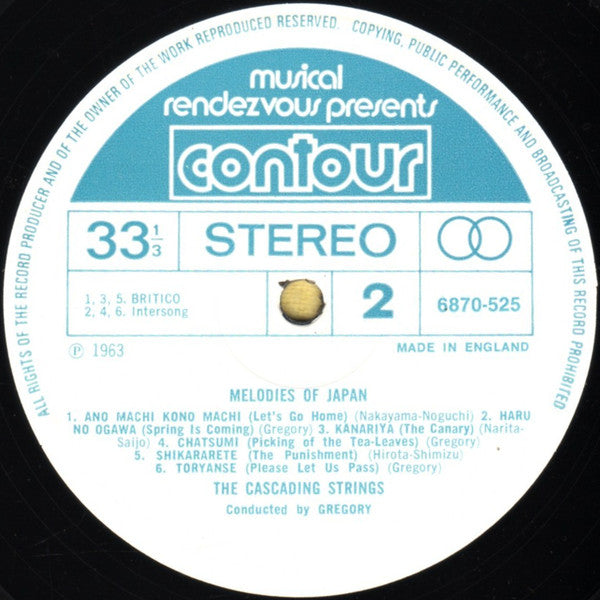 The Cascading Strings Conducted By John Gregory : Melodies Of Japan (LP, RE)