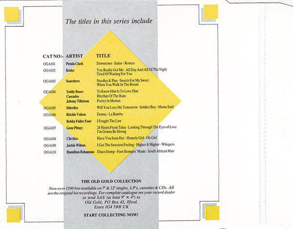 The Teddy Bears / The Cascades (2) / Johnny Tillotson : To Know Him Is To Love Him / Rhythm Of The Rain / Poetry In Motion (CD, Mini, Single)