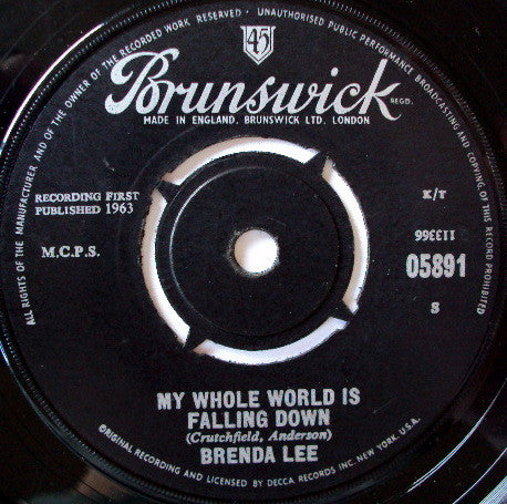 Brenda Lee : I Wonder (7", Single, 4-p)