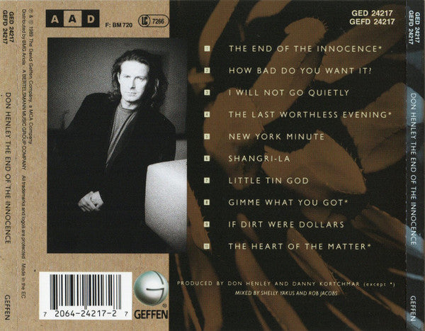 Don Henley : The End Of The Innocence (CD, Album, RE)
