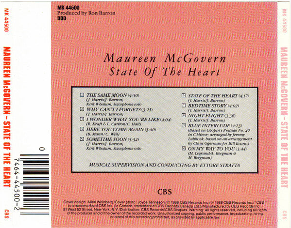 Maureen McGovern : State Of The Heart (CD, Album)