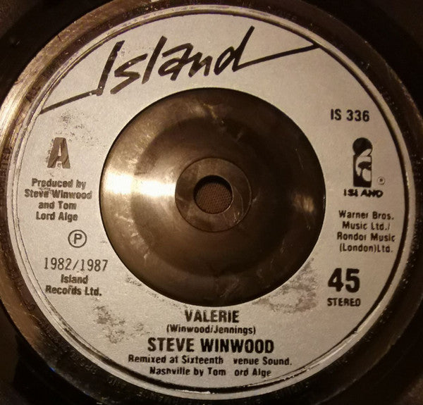 Steve Winwood : Valerie (7", Single, Lig)
