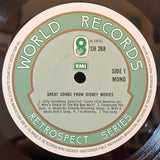 Various : Great Songs From Disney Movies (LP, Comp, Mono)