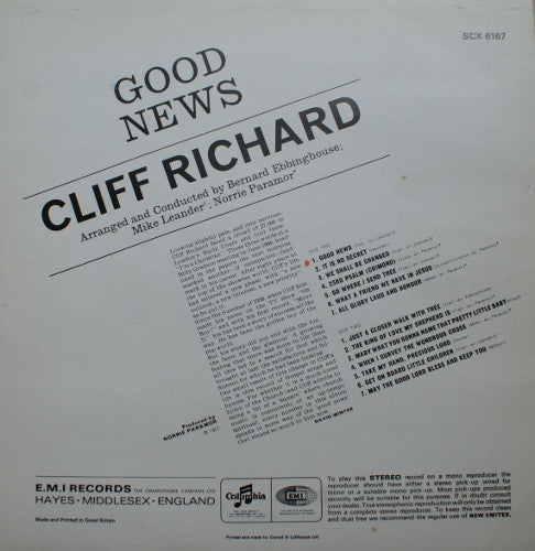 Cliff Richard : Good News (LP, Album, RE)