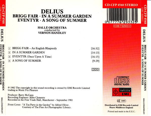 Frederick Delius, Hallé Orchestra, Vernon Handley : A Song Of Summer · Brigg Fair · In A Summer Garden ·  Eventyr (CD)