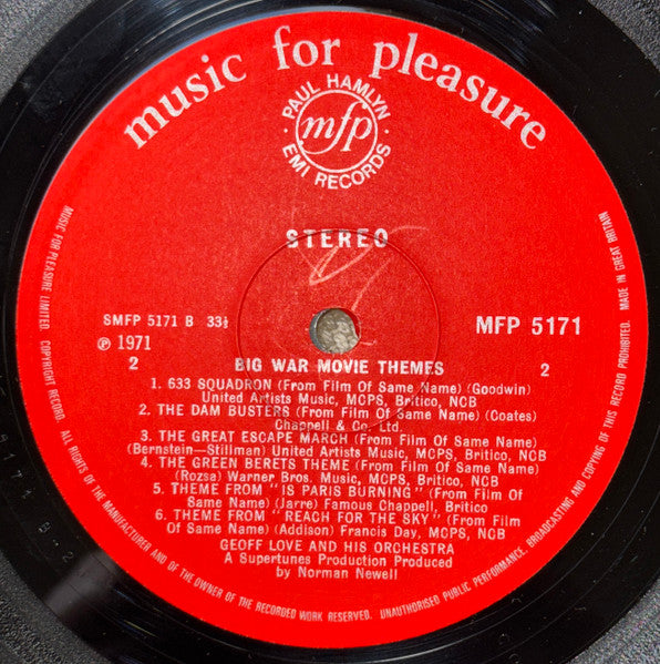 Geoff Love & His Orchestra : Big War Movie Themes (LP, Album)