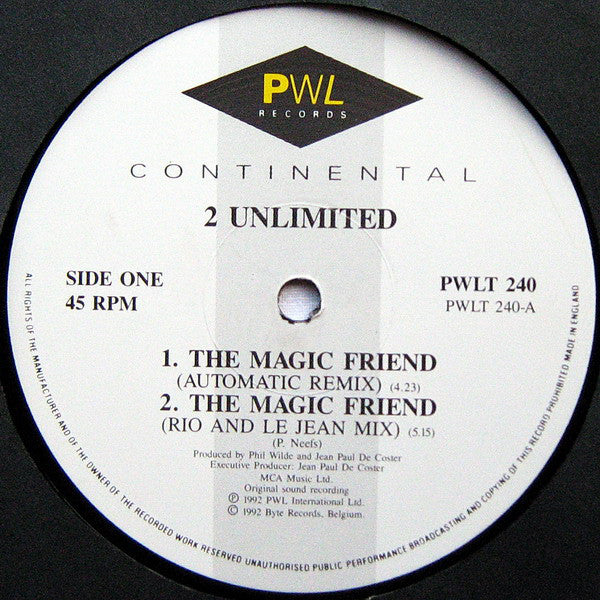 2 Unlimited : The Magic Friend / Megamix (12", Single)