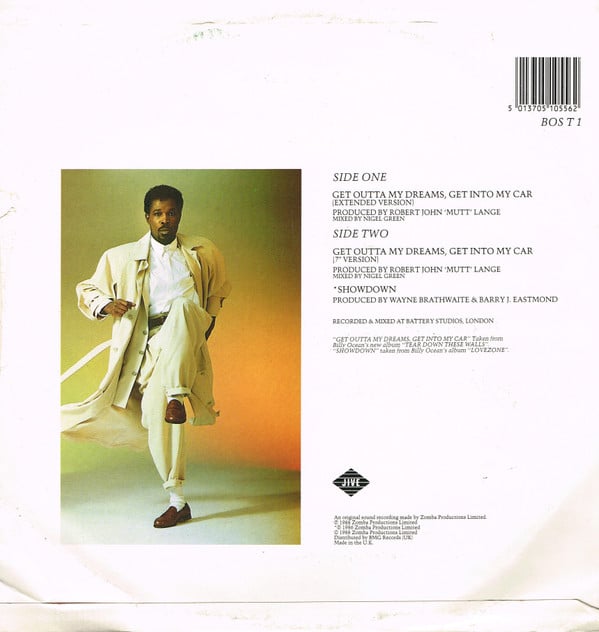 Billy Ocean : Get Outta My Dreams, Get Into My Car (12", Single)