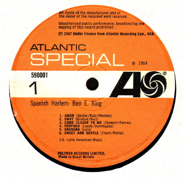 Ben E. King : Spanish Harlem (LP, Album, RE)