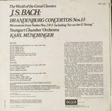 Johann Sebastian Bach, Stuttgarter Kammerorchester, Karl Münchinger : Brandenburg Concertos Nos. 1-3 (LP, Comp, RE)