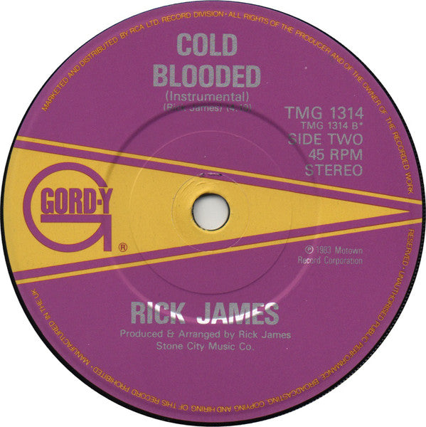 Rick James : Cold Blooded (7", Single)