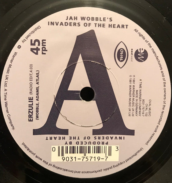 Jah Wobble's Invaders Of The Heart : Erzulie (7", Single)
