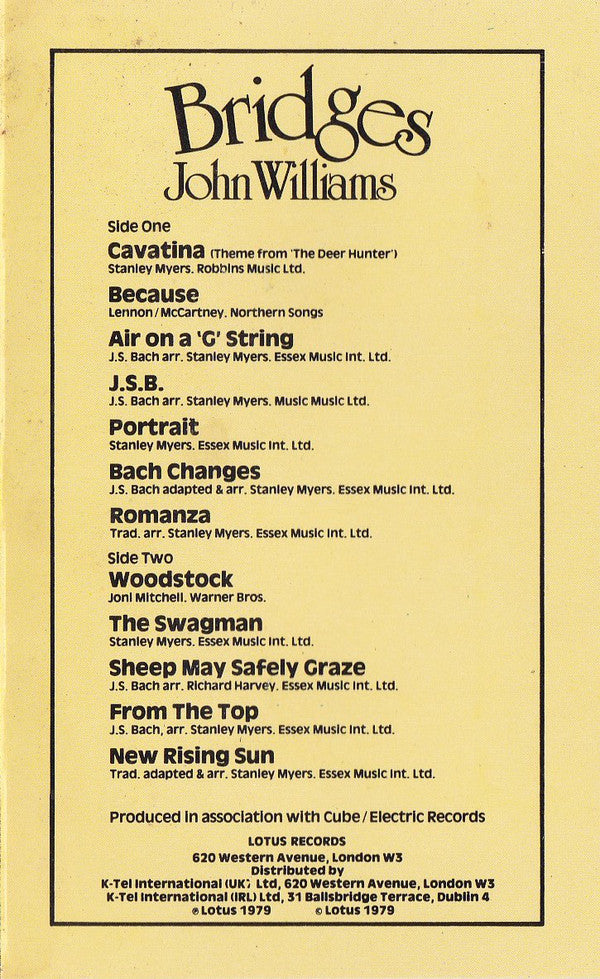 John Williams (7) : Bridges (Cass, Album, RE)