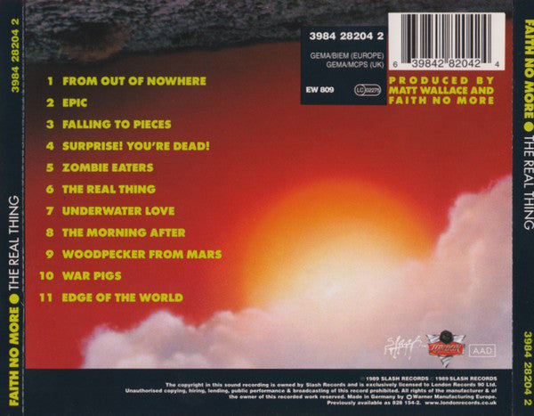 Faith No More : The Real Thing (CD, Album, RE, RP)