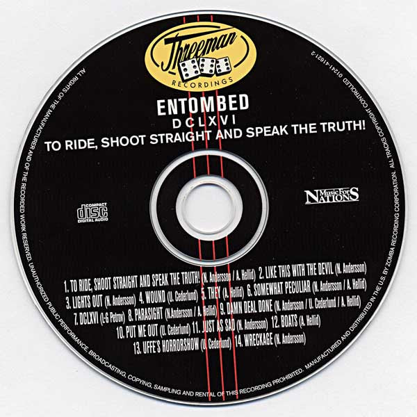 Entombed : DCLXVI : To Ride Shoot Straight And Speak The Truth (CD, Album)