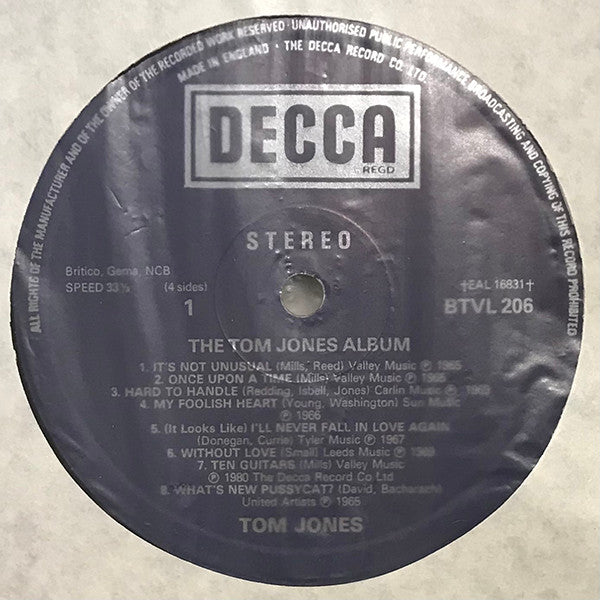 Tom Jones : The Tom Jones Album (2xLP, Comp, Gat)