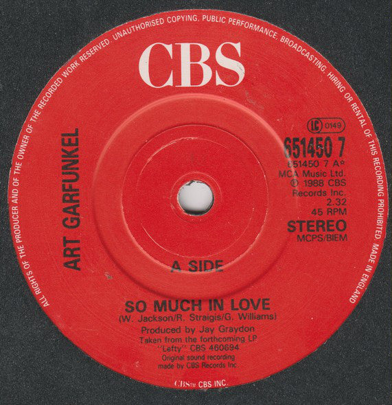 Art Garfunkel - So Much In Love (7) (Very Good Plus (VG)) - DaddyPop