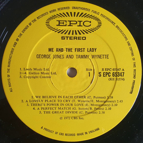 George Jones & Tammy Wynette : Me And The First Lady (LP, Album)